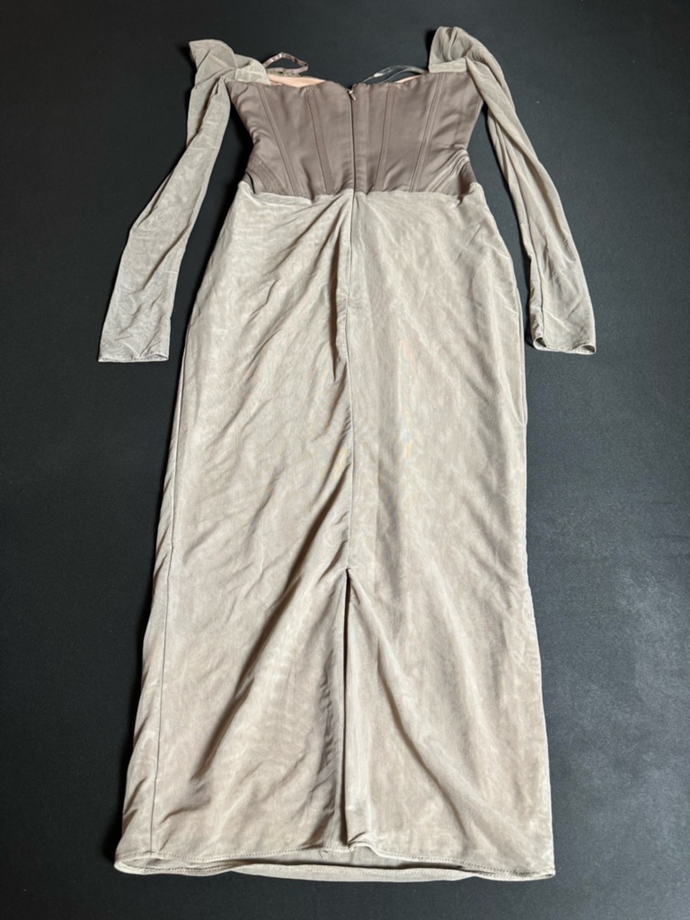 HOUSE OF CB 'Safran' Mocha Corset Midi Dress XS Luxury Glam - Picture 3 of 8